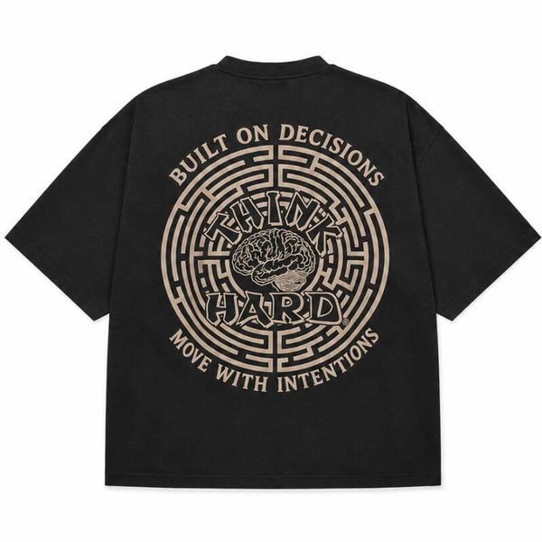 The Maze Tee-Black/Tan