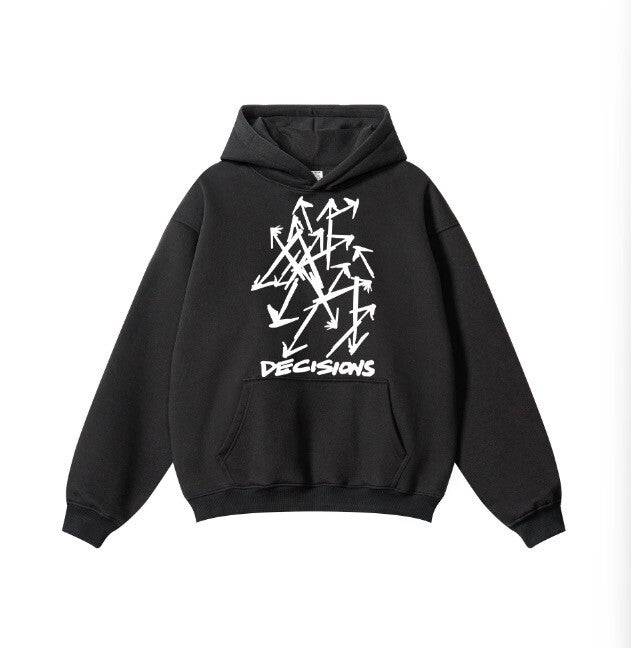 Decisions Heavyweight Hoodie Black/White