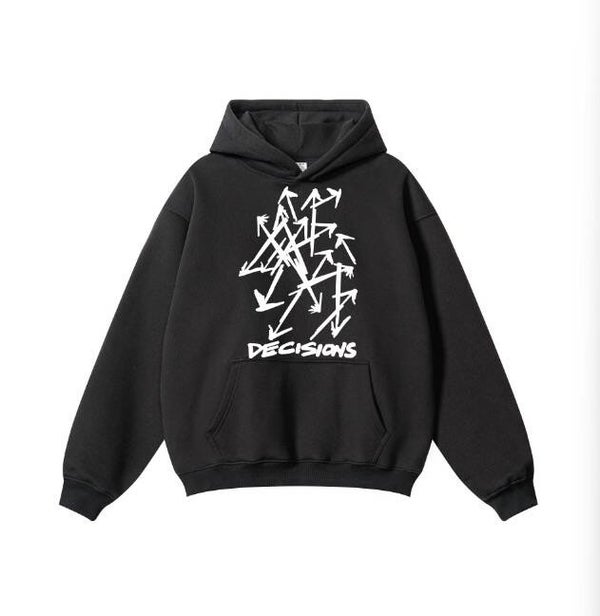 Decisions Heavyweight Hoodie Black/White