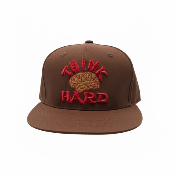 THINK HARD — Brown/Red Signature Snapback