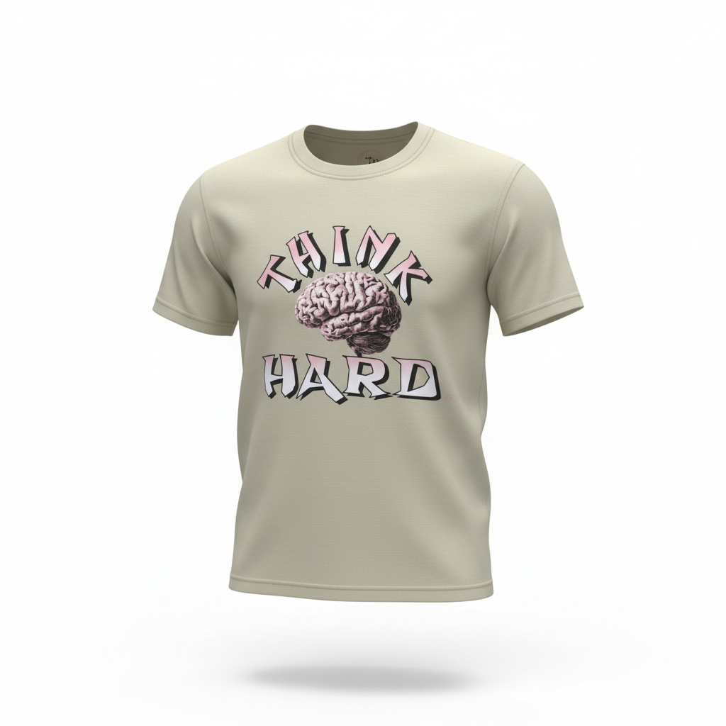 Original THINK HARD Graphic Tee/Olive Green