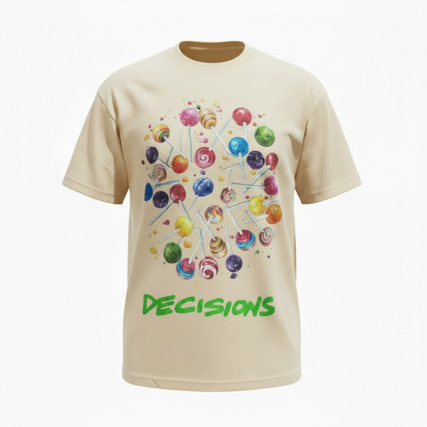 Decisions™ Adult Tee – Lollipops Edition Cream/Green