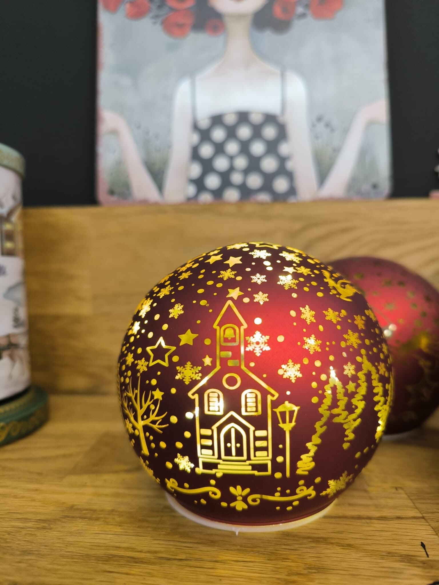 Lampada di vetro natalizia