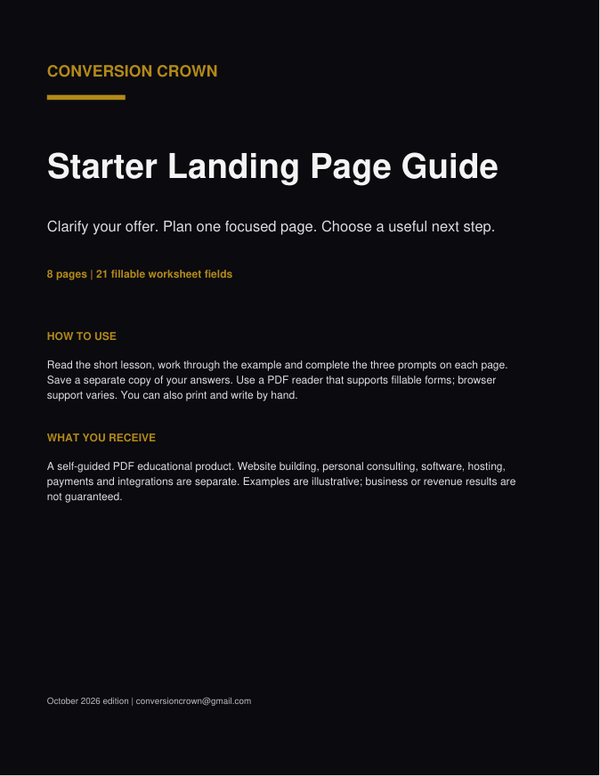 Starter Landing Page Guide - PDF