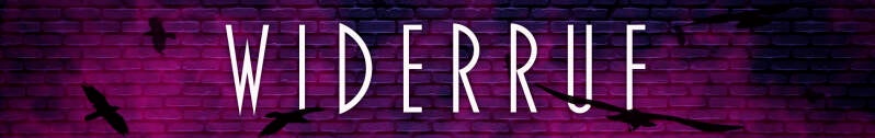 Lila Backsteinmauer mit dem Wort Widerruf