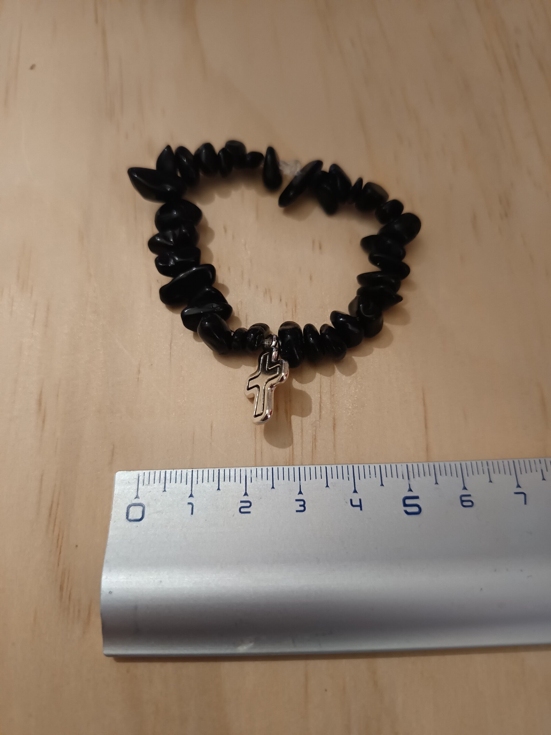 Bracelet élastique en obsidienne