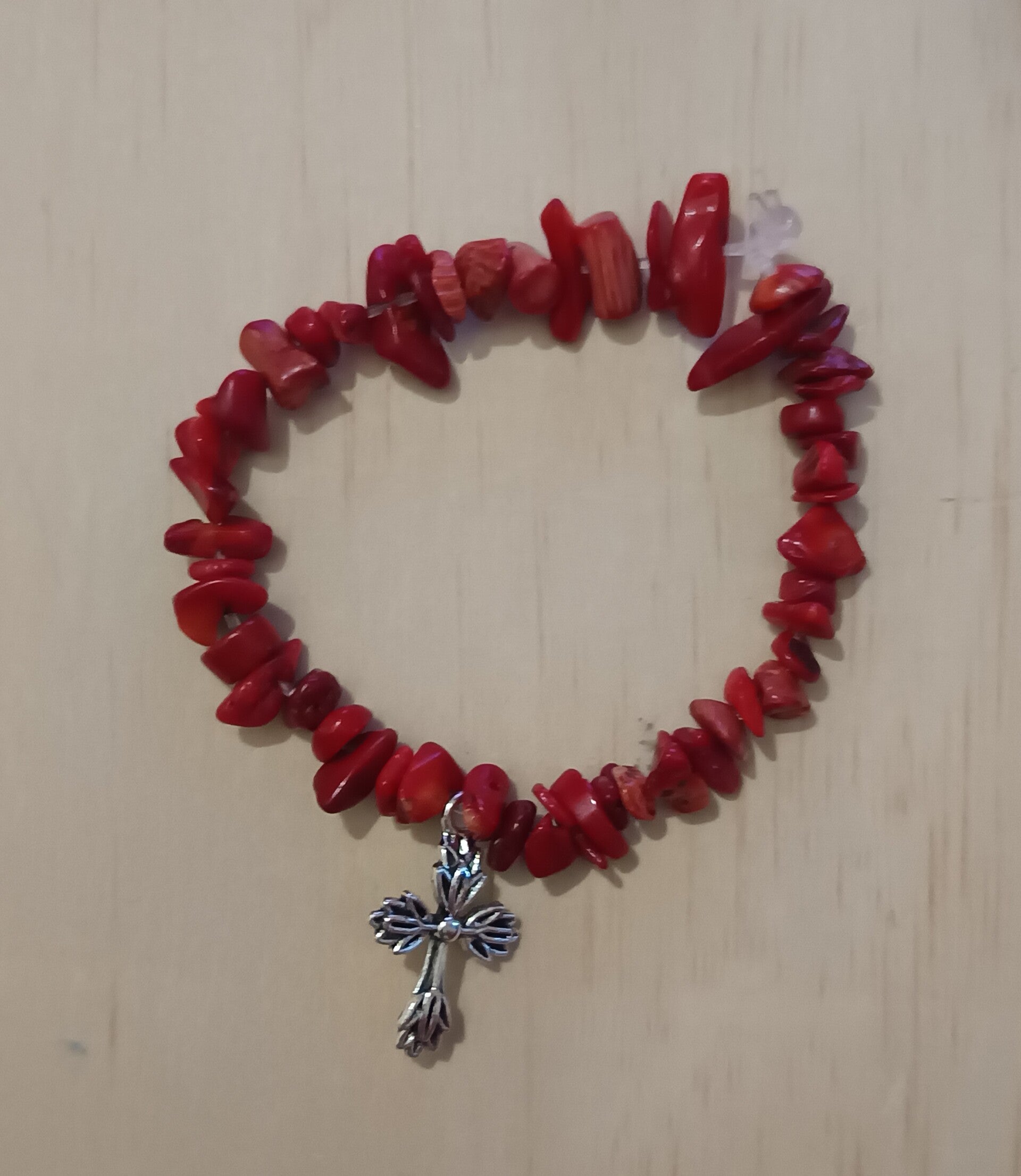 Bracelet élastique jaspes rouges