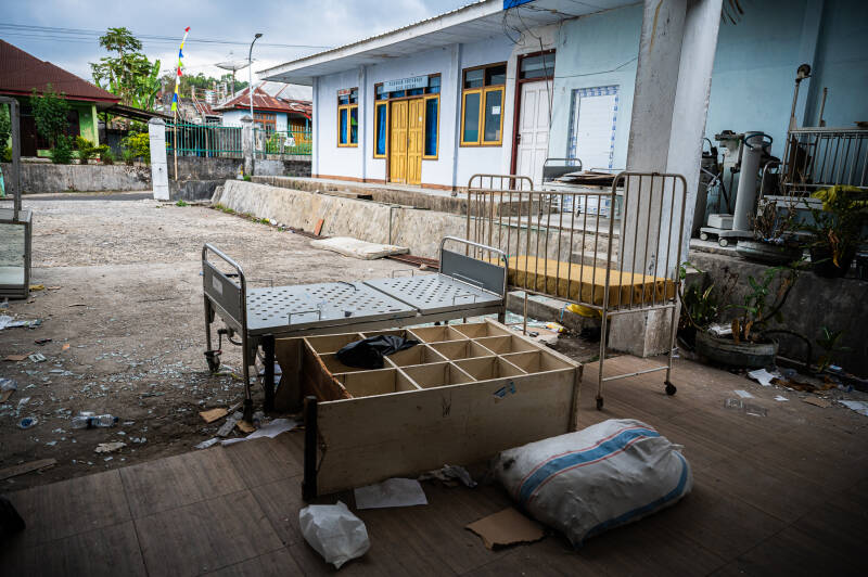 damaged beds from the childrens ward are photographed after the large earthquake that struck indonesia in 2026,