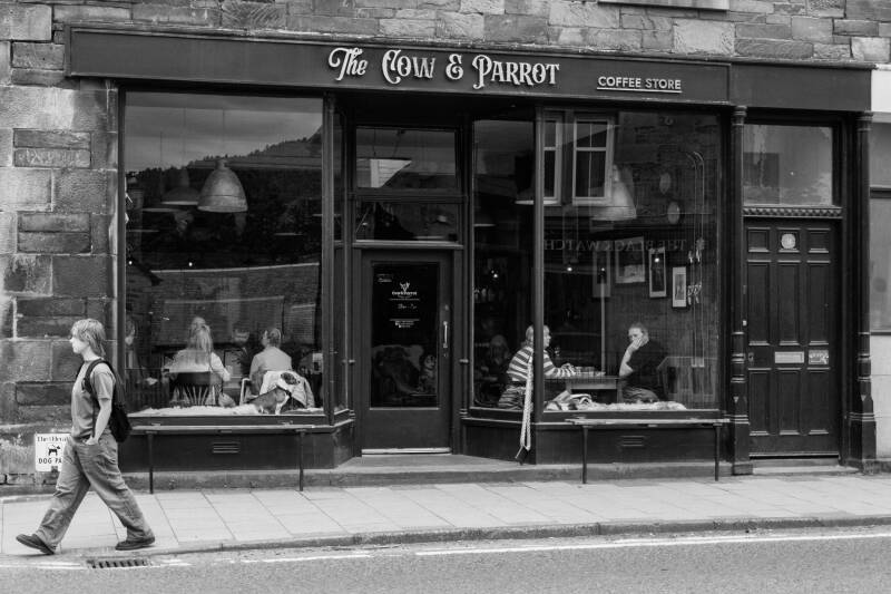 the english tea and coffee shop is an important feature on the landscape,
