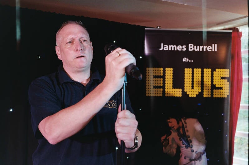 documentary photo of Elvis Presley tribute act,