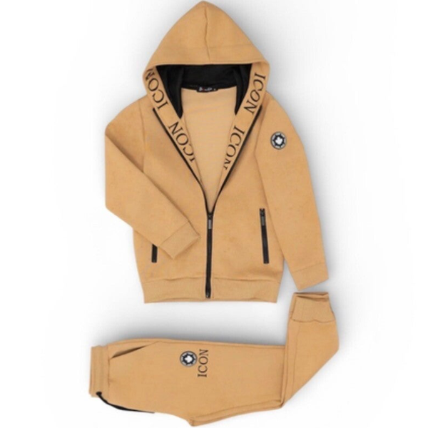 Beige “Icon” – Stoer & Comfortabel Trainingspak voor Jongens