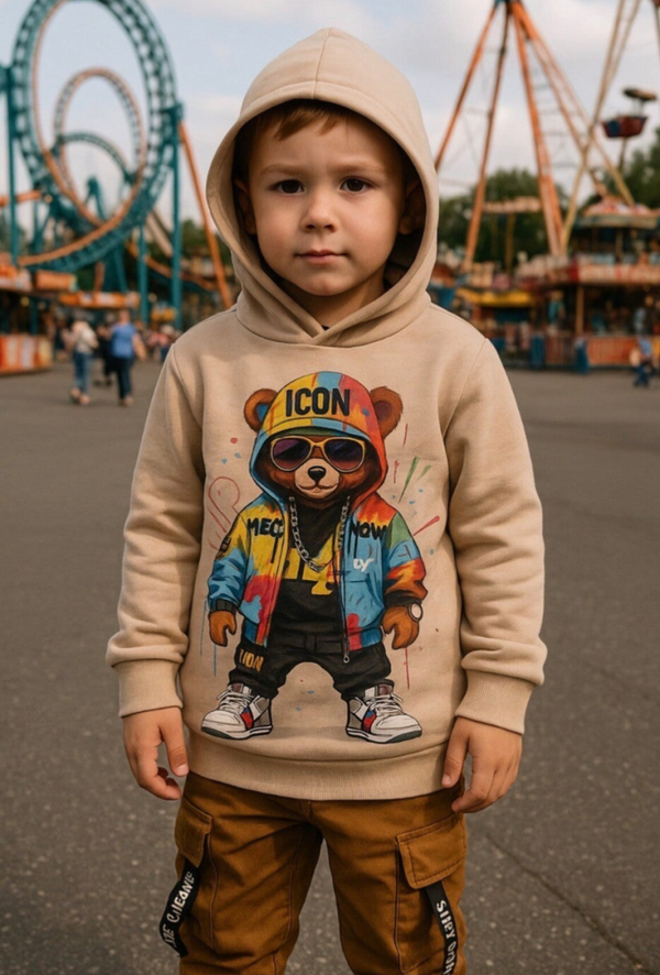 Supercoole hoodie met hippe beerprint