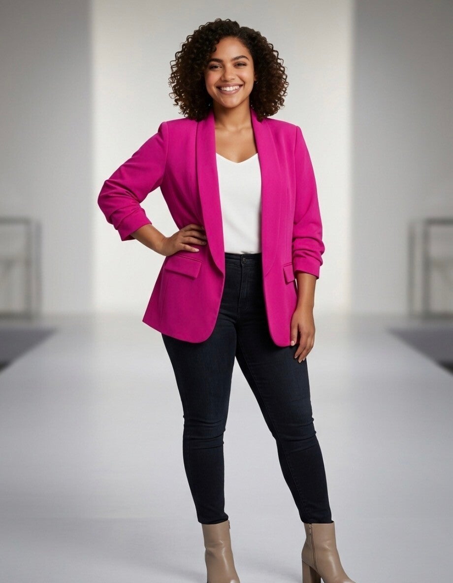 Casual chique blazer met volantmouwen