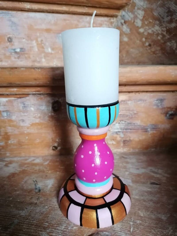 Handbeschilderde kandelaar