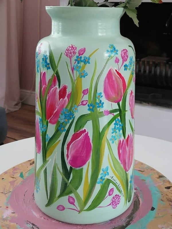 Handbeschilderde vaas XL