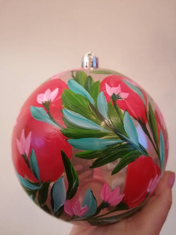 Handbeschilderde GROTE kerstbal