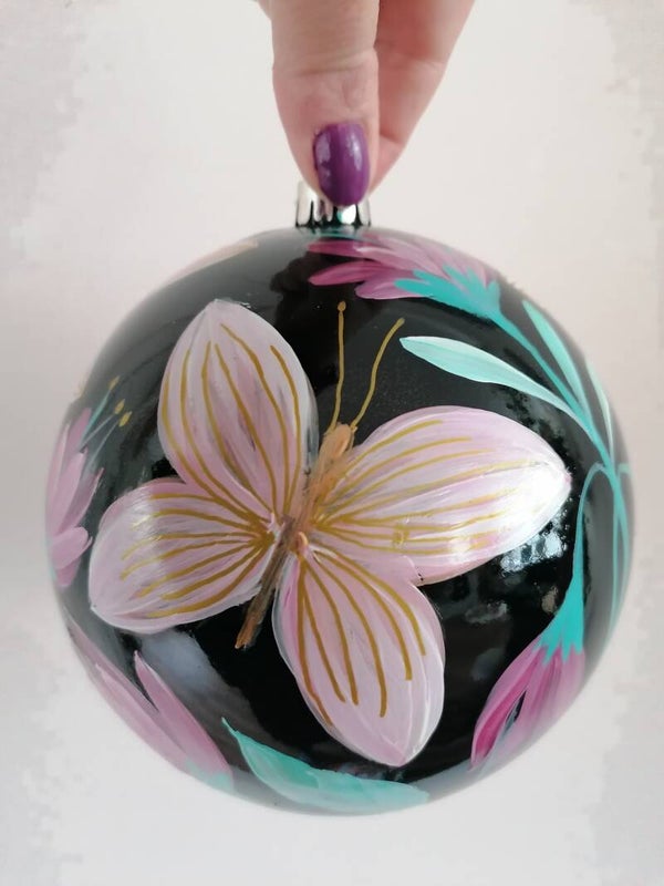 Handbeschilderde GROTE kerstbal