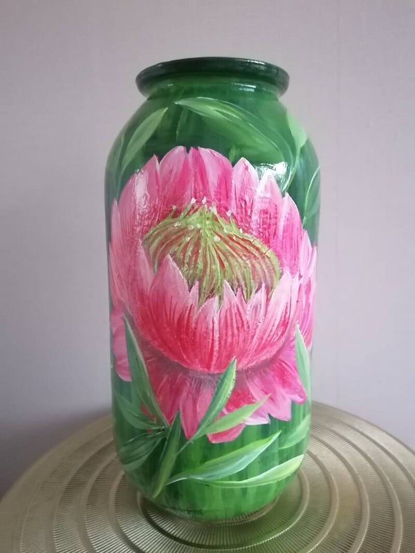 Handbeschilderde vaas XL