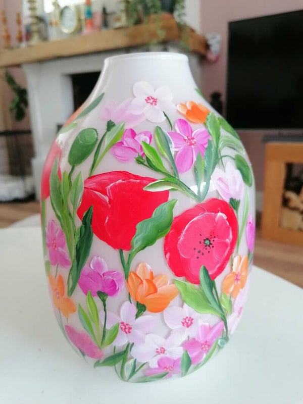 Handbeschilderde vaas M/L