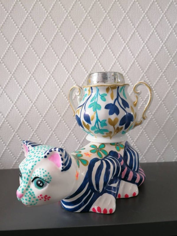 Handbeschilderde kandelaar