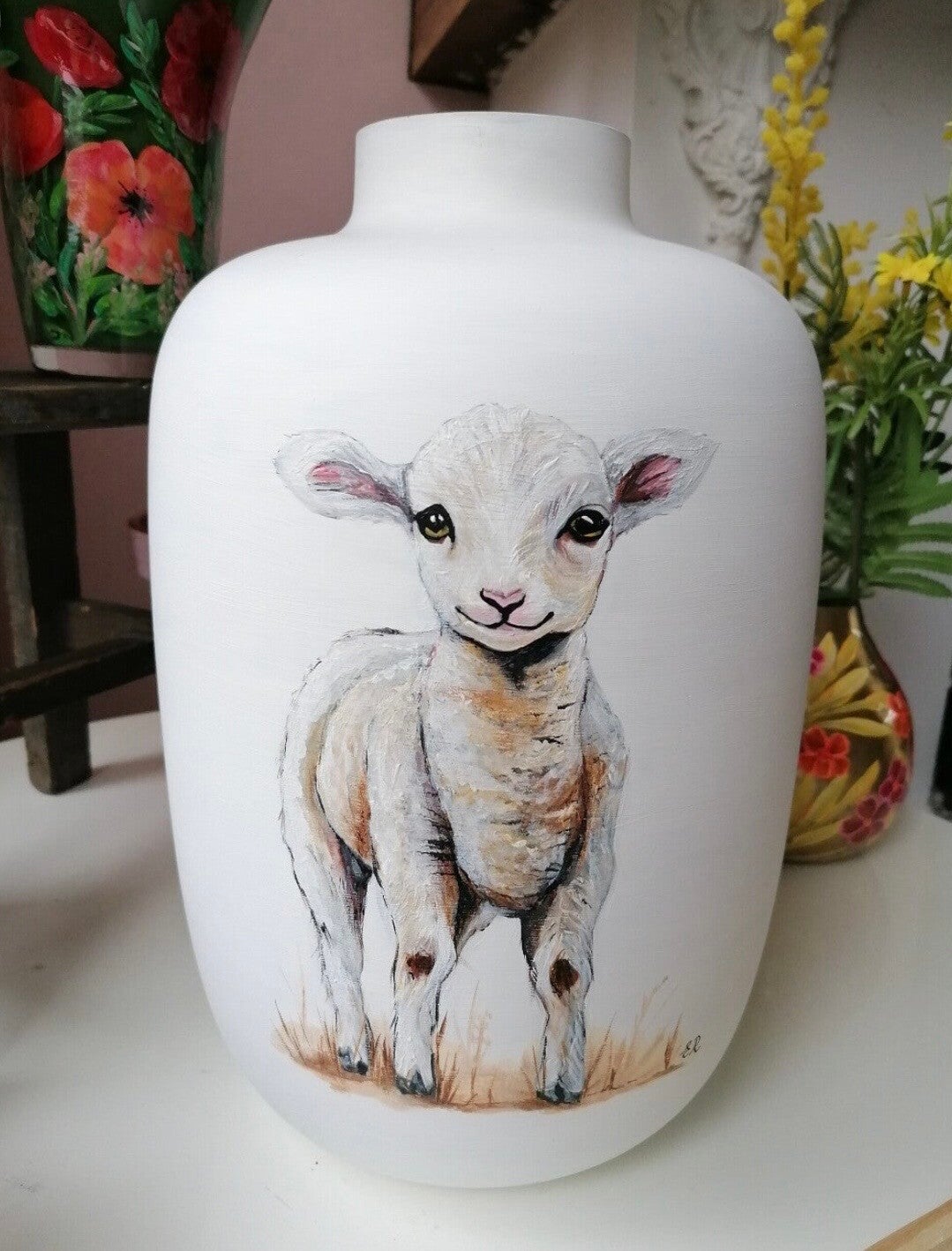 Handbeschilderde vaas