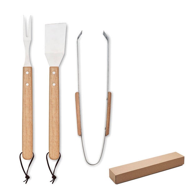 Eiken houten barbecue set