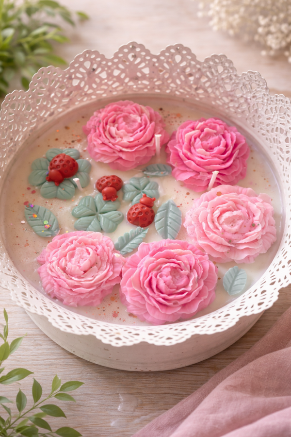 Pfingsrosen Garten Candle XXL