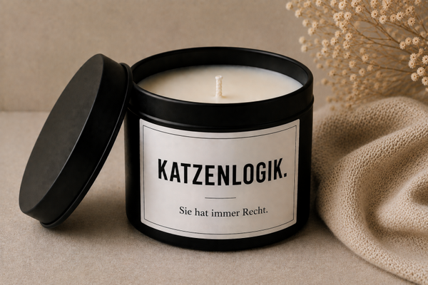 Spruchkerze Katzenlogik
