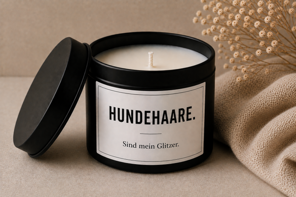 Spruchkerze Hundehaare