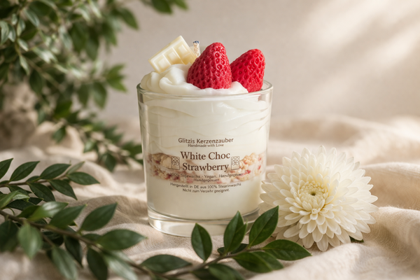 White Choc Strawberry Candle