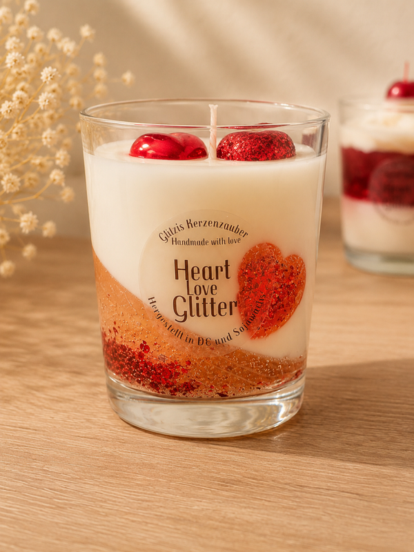 Heart Love Glitter Candle