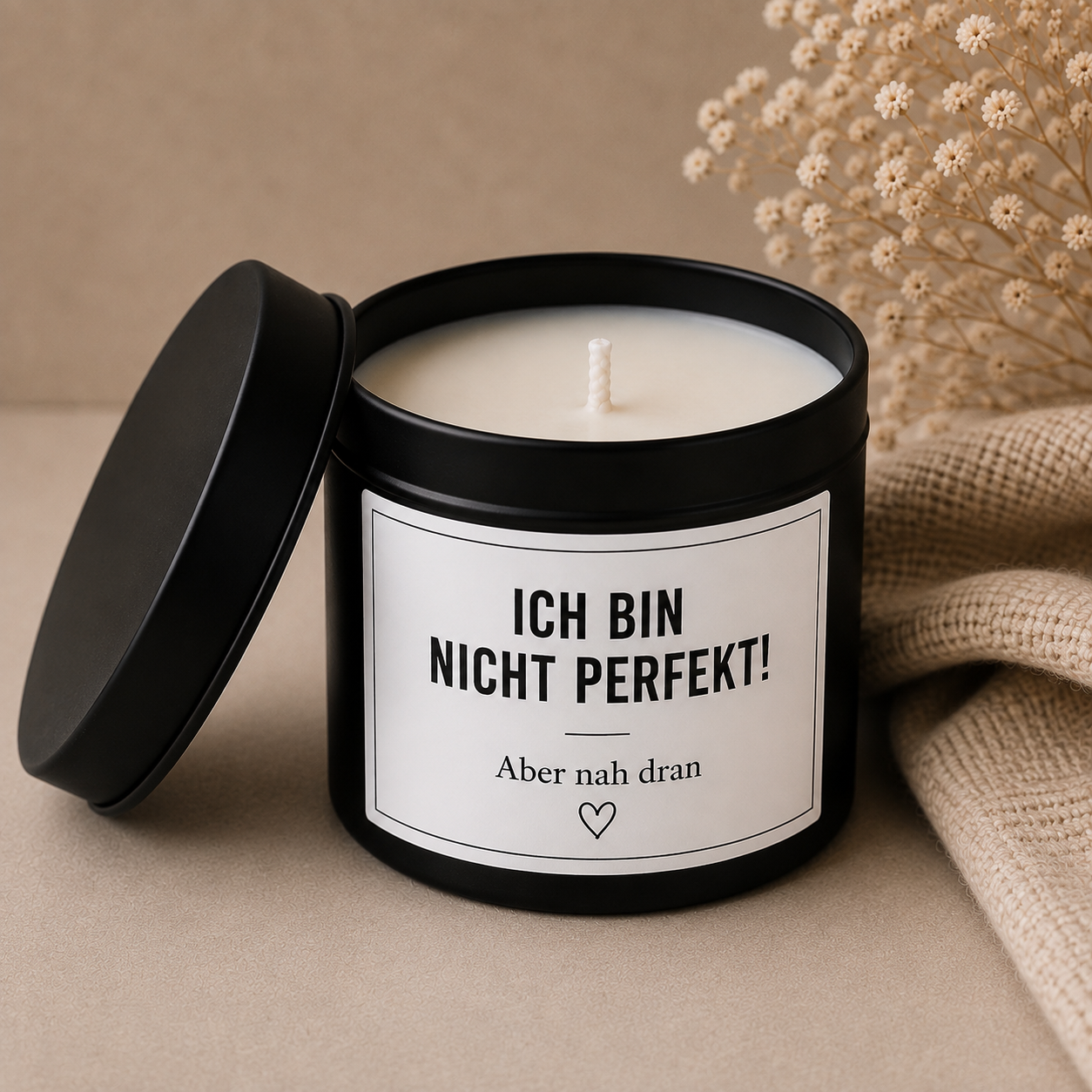 Spruchkerze Nicht Perfekt