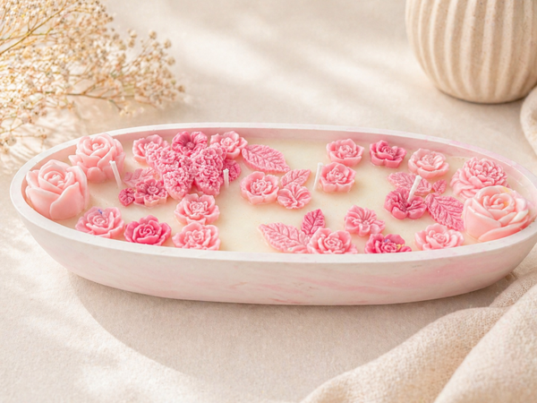 Rosa Schale Candle