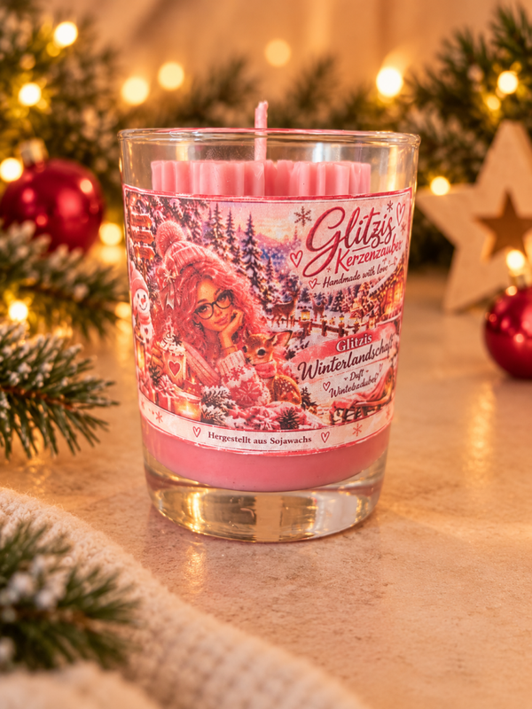 Glitzis Winterlandschaft Kerze