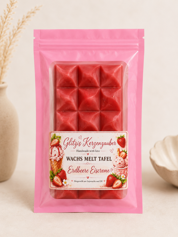 Erdbeere Eiscreme Wachs Melt Tafel