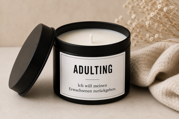 Spruchkerze Adulting
