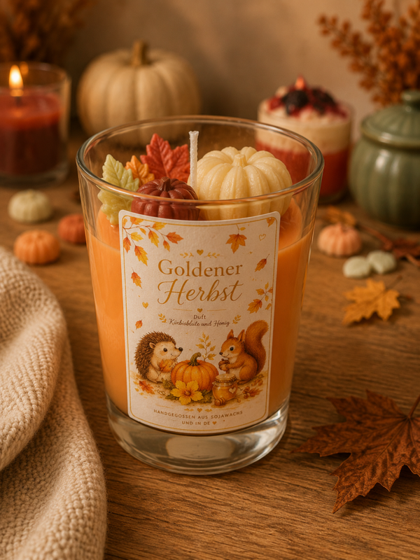 Goldener Herbst Kerze