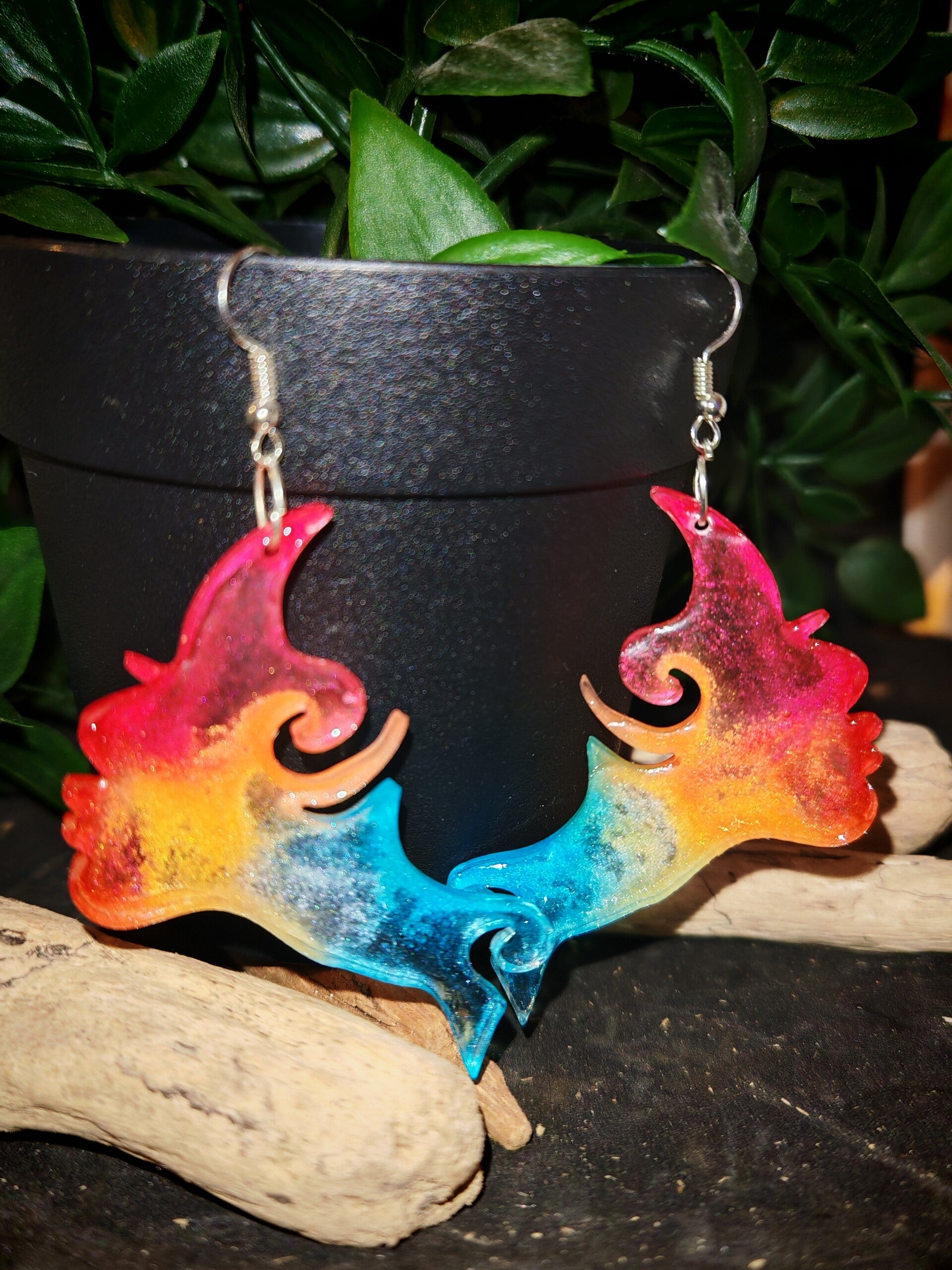 Boucle d'oreille doux visage éclat de couleurs