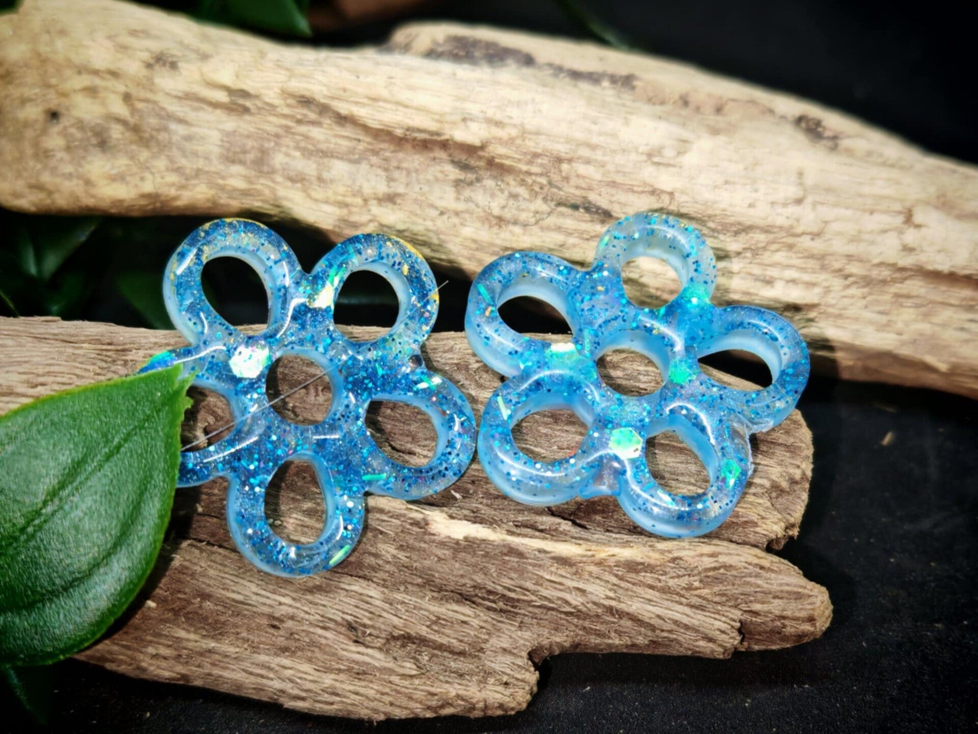 Pampilles Flora bleus clair à paillettes