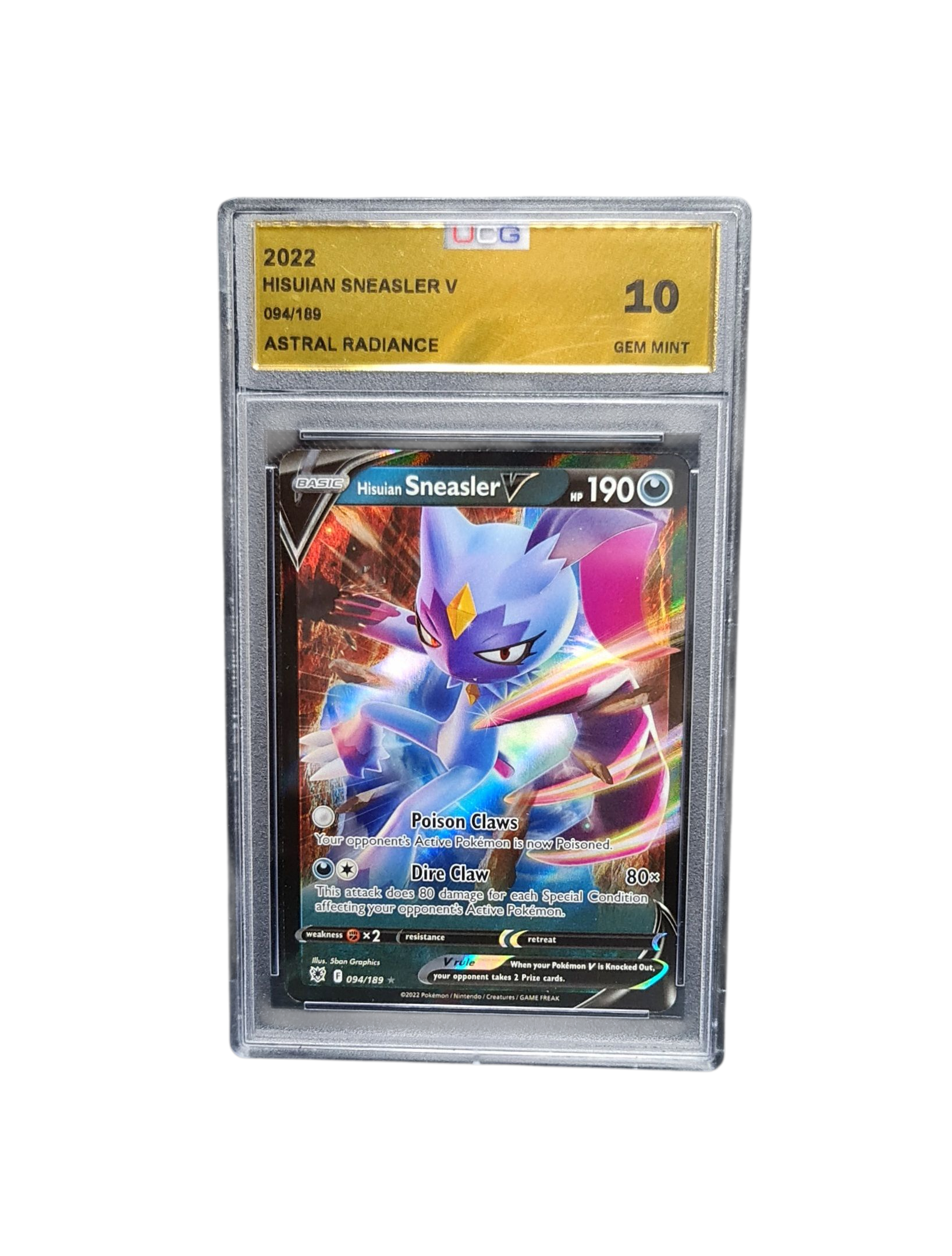 GRADE 10 Hisuian Sneasler V 094/189 Astral Radiance
