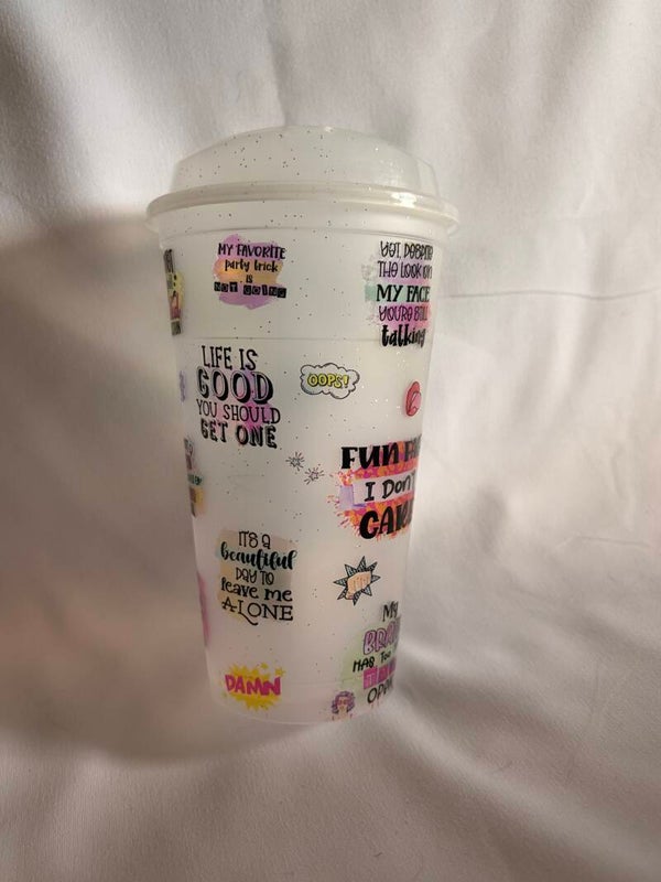 Funny Quotes Travel Mug – Reusable Coffee Cup with Lid