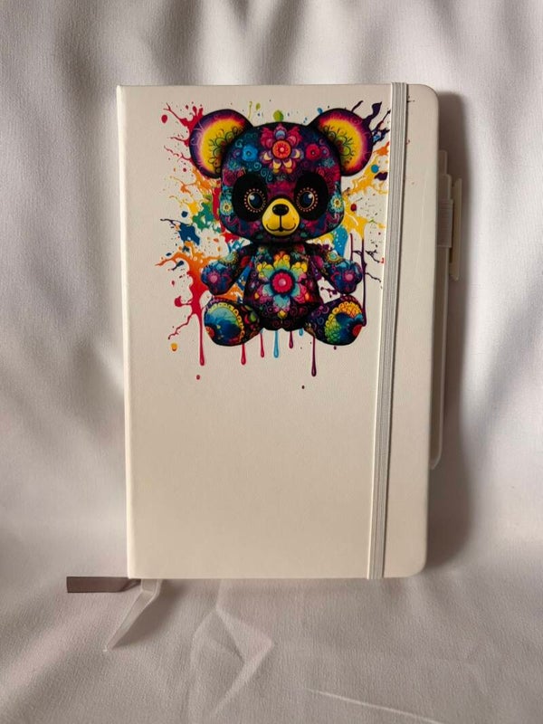 Colorful Bear Hardcover Notebook with Pen – Lined Journal