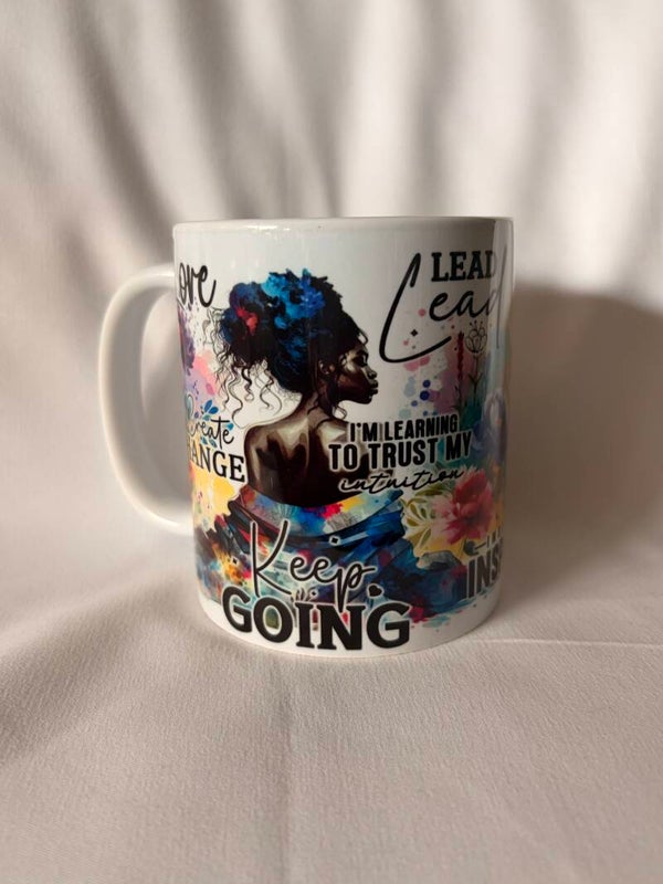 12oz Inspirational Sublimated Mug – “Lead with Love, Trust Your Intuition”