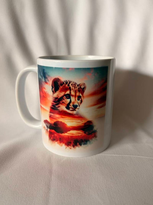 12oz Cheetah Cub Sunset Sublimated Mug
