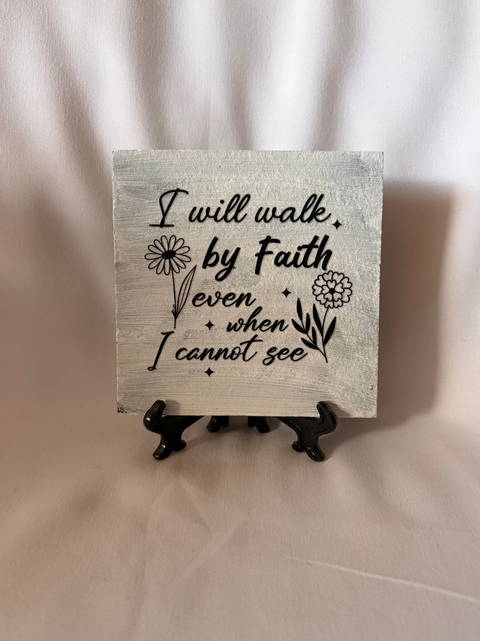 Prayer Slate Plaque – Hand-Painted with Vinyl Design & Easel Included