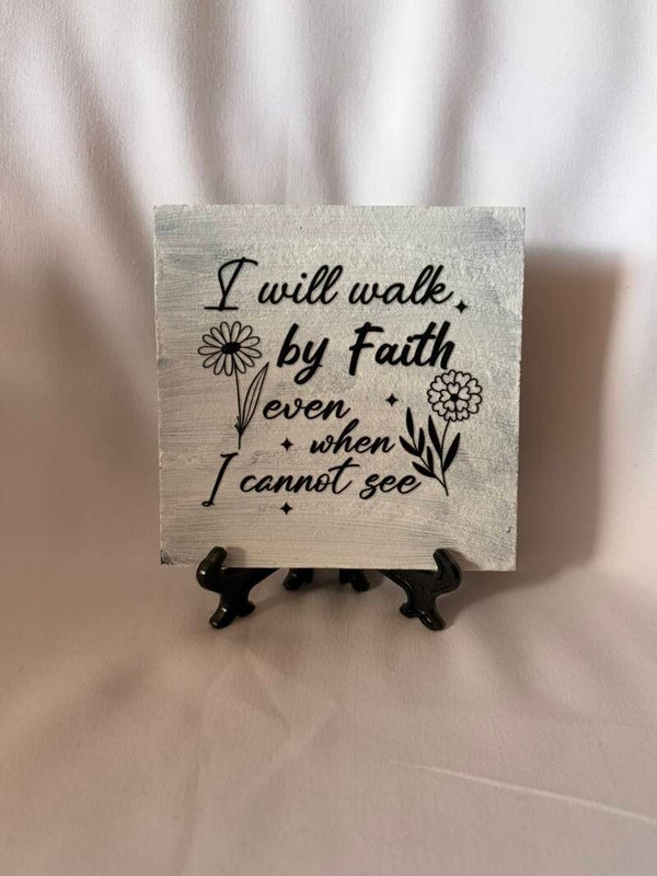 Prayer Slate Plaque – Hand-Painted with Vinyl Design & Easel Included