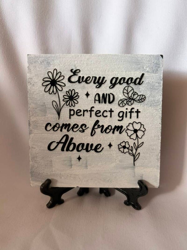 Faith Slate Plaque – Hand-Painted with Vinyl Design & Easel Included