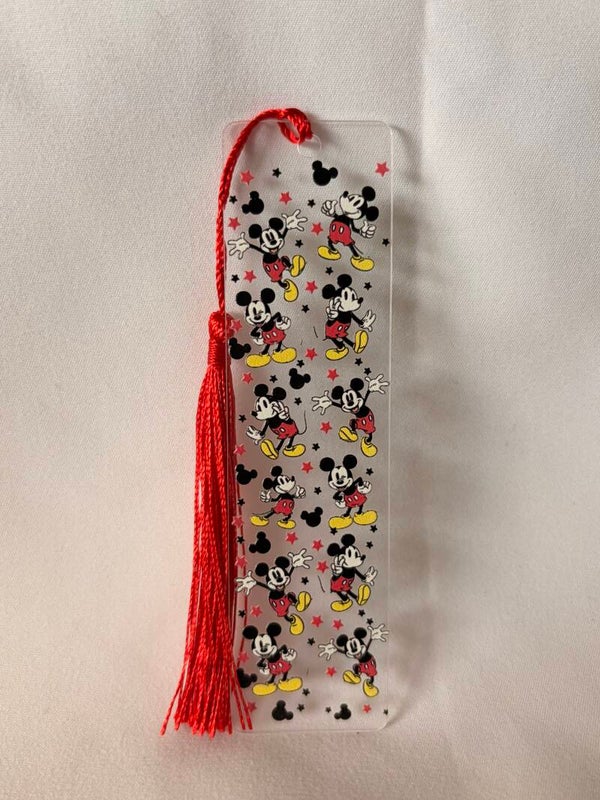 Mickey Mouse Inspired Vinyl Design Bookmark with Red Tassel ❤️🐭📚