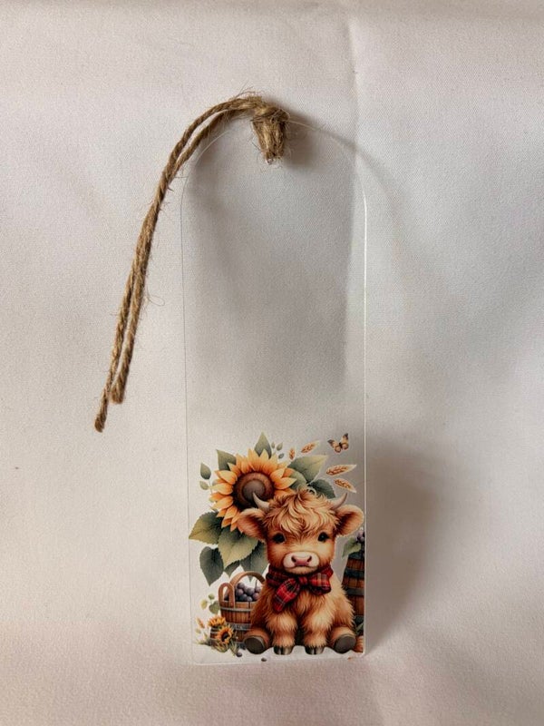 Highland Cow & Sunflower Bookmark with Rustic Twine 🌻🐮🤎