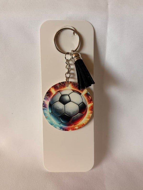 Football Acrylic Keyring with Tassel